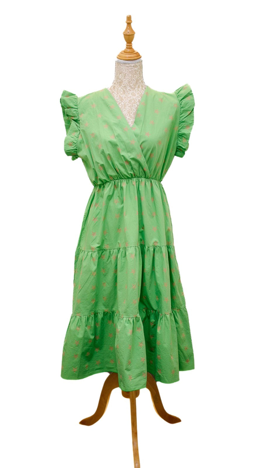 Vestido verde estrellas