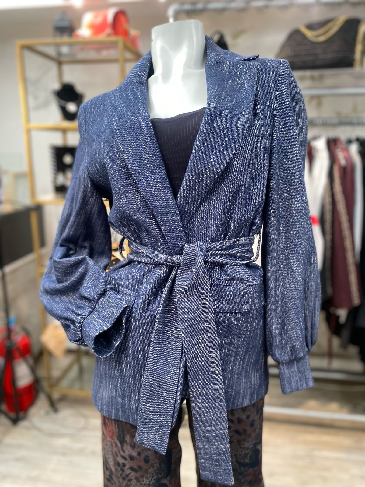 Chaqueta jeans lurex