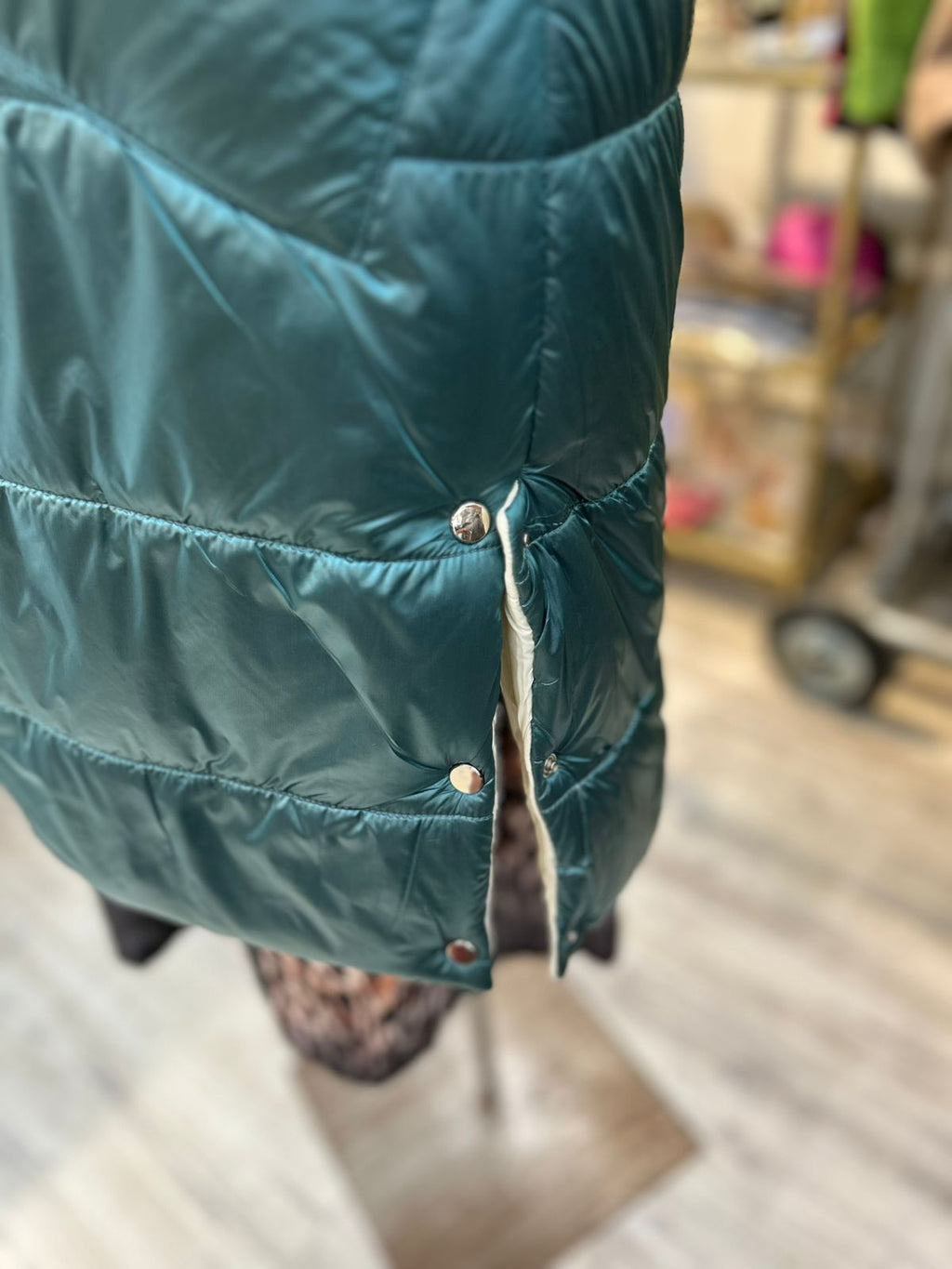 Parka pluma verde reversible