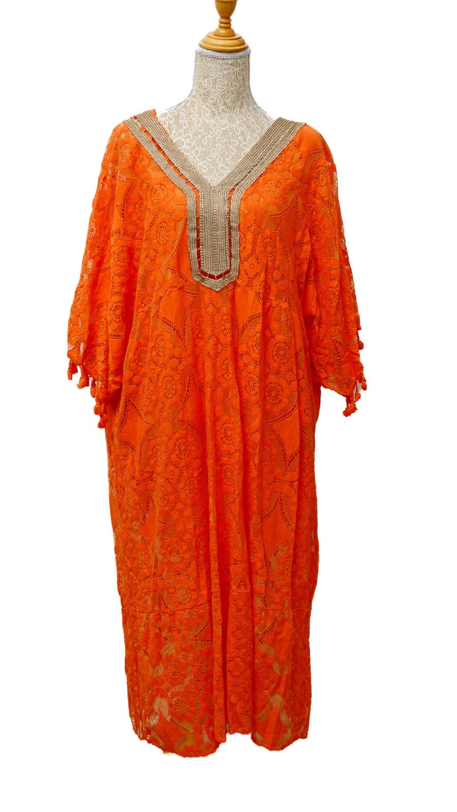 Vestido rafia naranjo