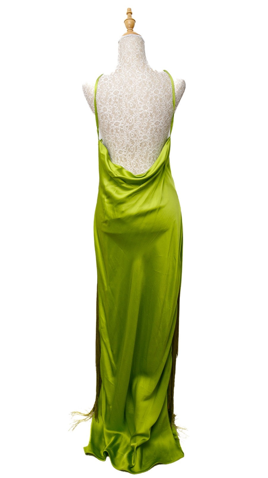 Vestido halter sin espalda verde