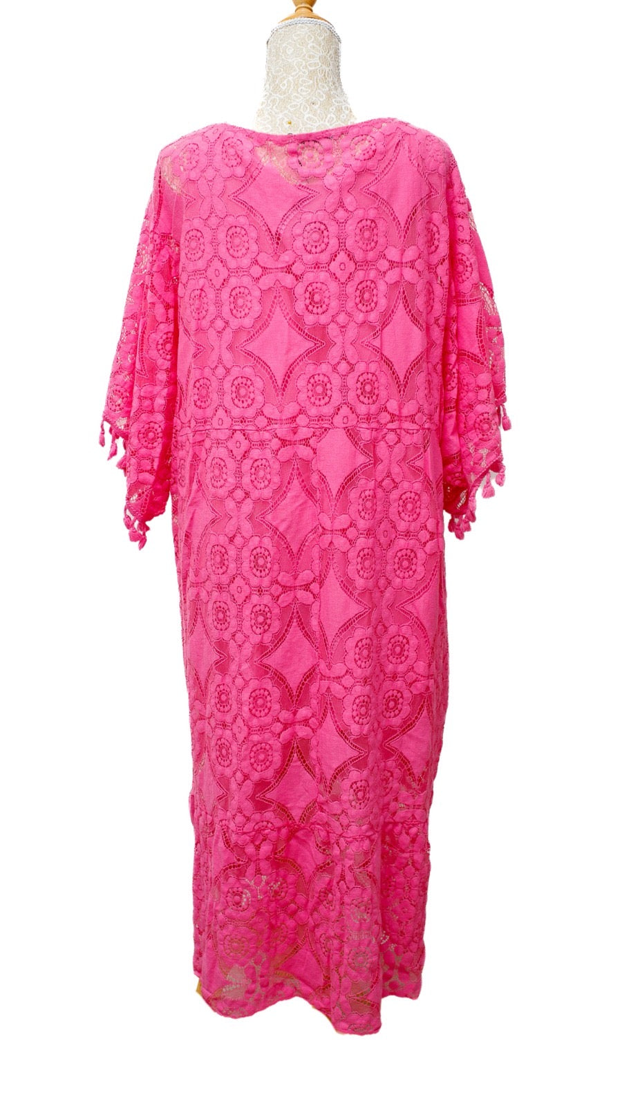 Vestido rafia fucsia