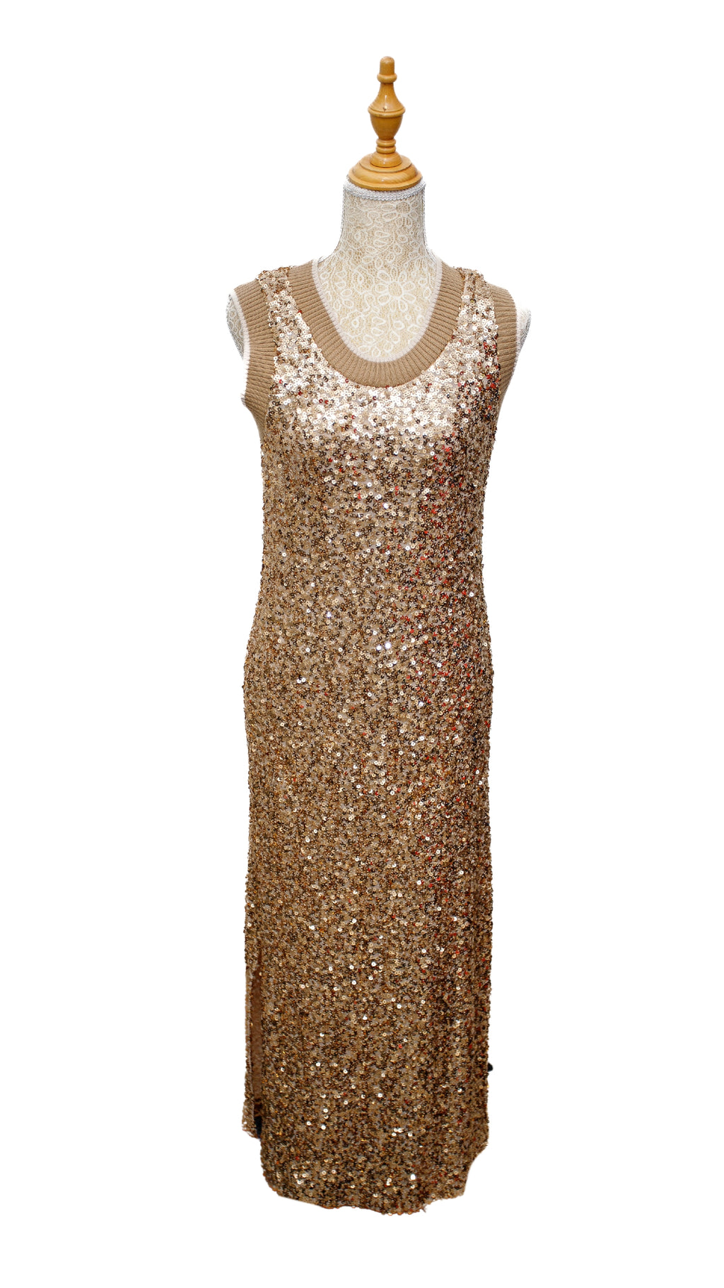 Vestido lentejuelas doradas