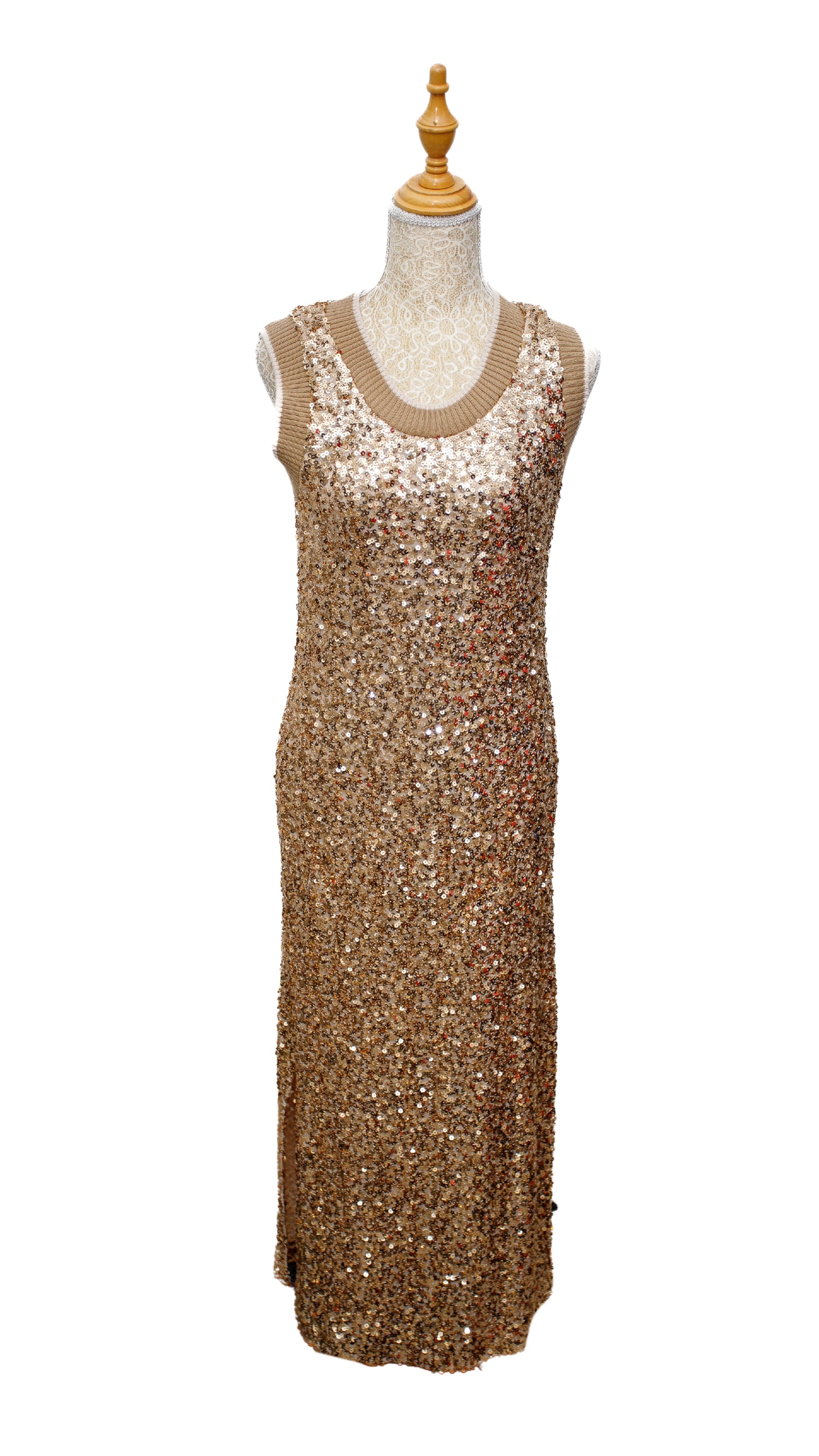 Vestido lentejuelas doradas