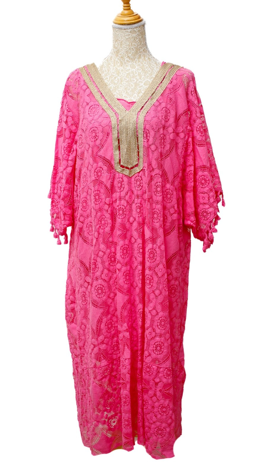 Vestido rafia fucsia