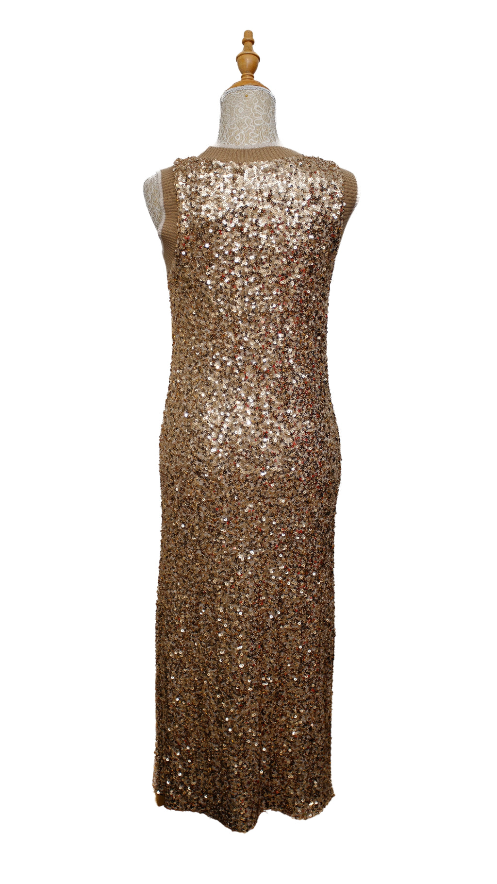 Vestido lentejuelas doradas