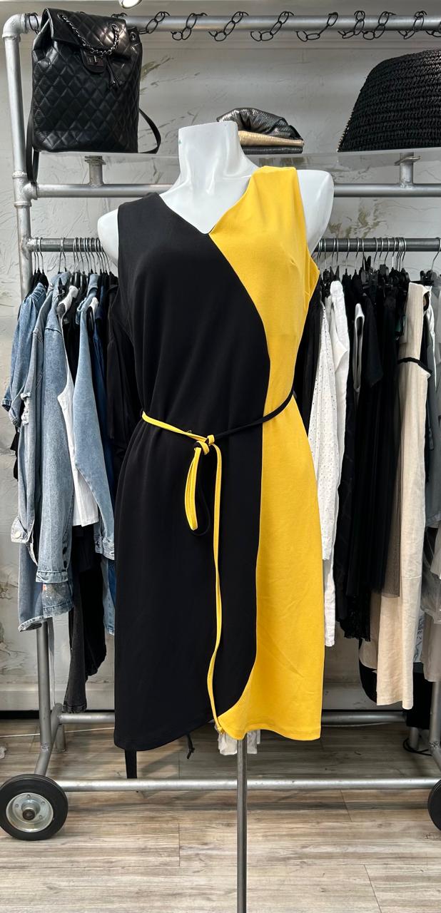 Vestido negro y amarillo