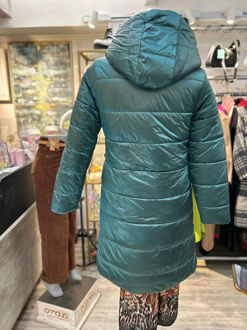 Parka pluma verde reversible