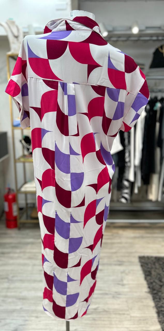 vestido camisero fucsia
