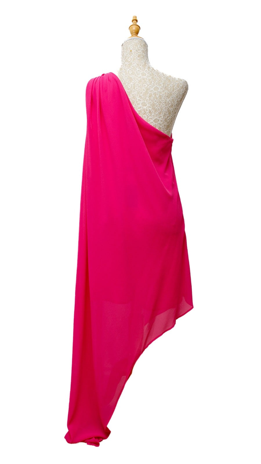 Vestido asimétrico fucsia