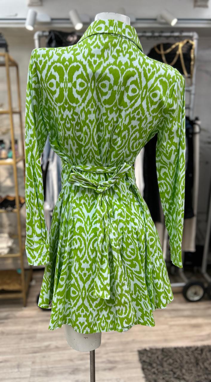vestido algodón verde claro