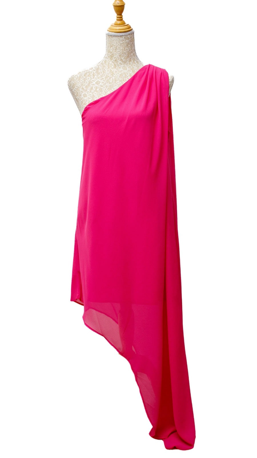 Vestido asimétrico fucsia
