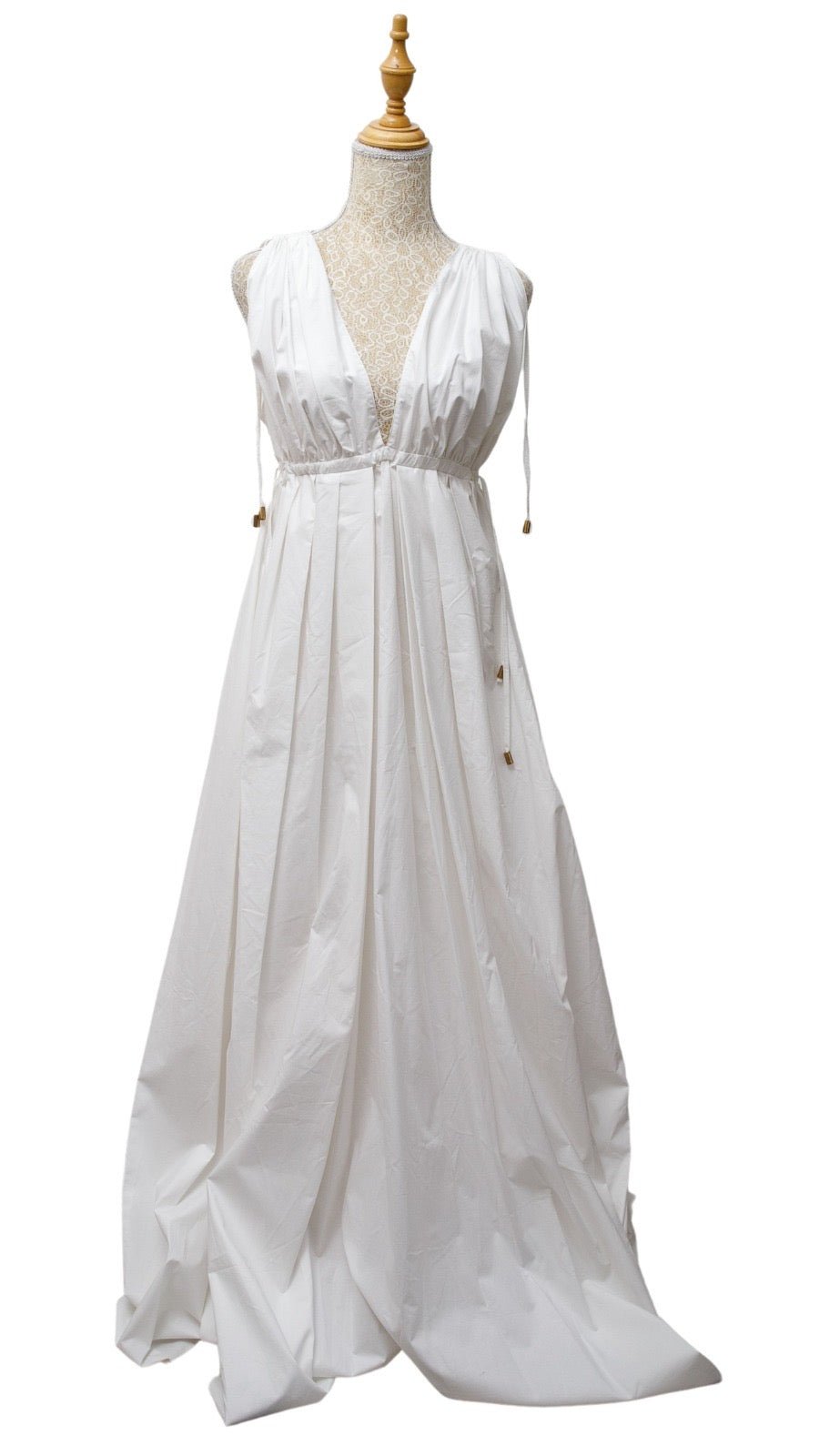 Vestido amarras blanco corte amplio