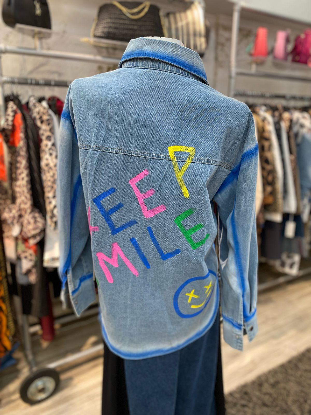 Chaqueta jeans delineado azul