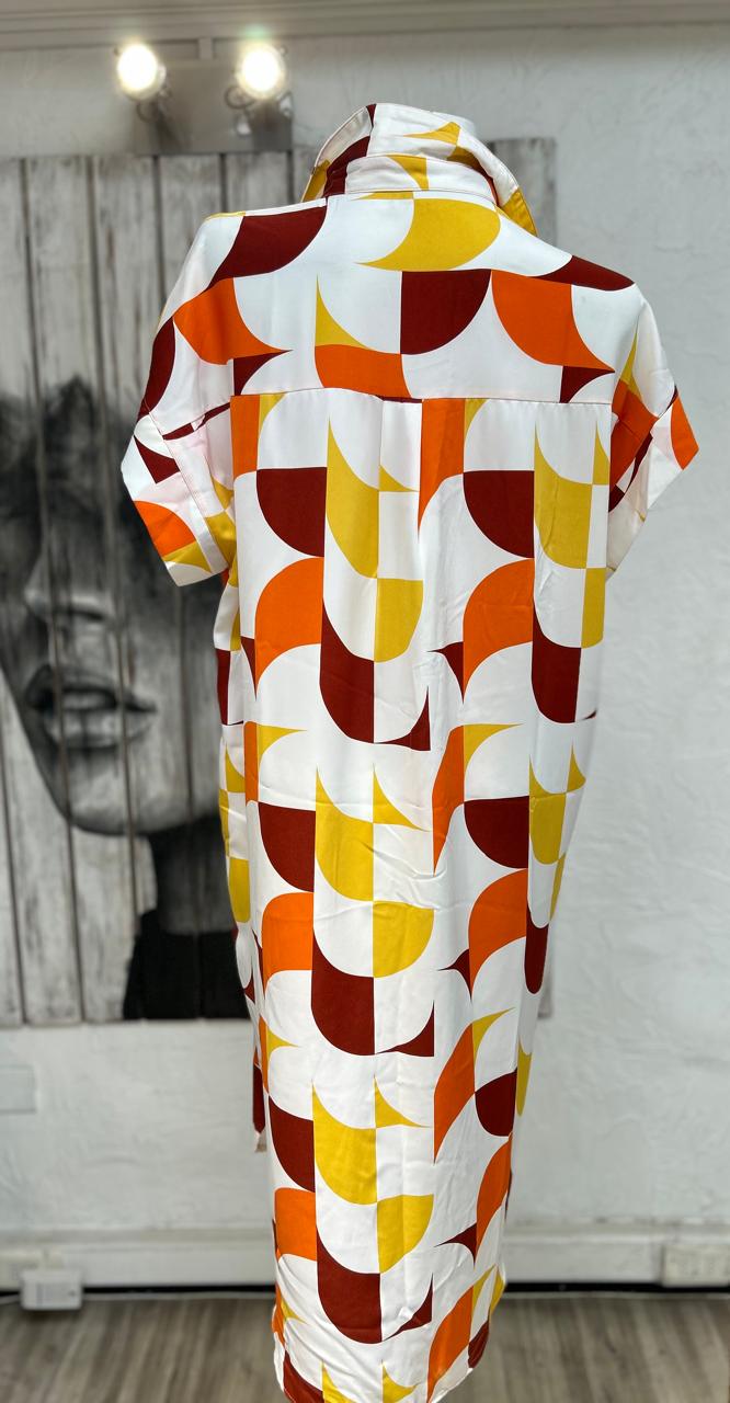 Vestido camisero naranjo
